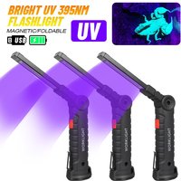 395NM UV Flashlight High Power Led Portable Lantern 400mah Rechargeable Lamp for Nail Gel,Resin Cure,Pet Stain&Scorpion Finding