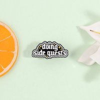 Doing Side Quests Enamel Pin Funny Gamer Quote Brooch RPG Video Game Lover Gift Retro Gothic Lapel Badge Clothes Accessories