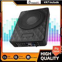 Podofo 10 Zoll Ultra Slim Aktiver Auto-Subwoofer für unter den Sitz, kompakter Auto-Bass-Audio-Stereo-Verstärker-Lautsprecher