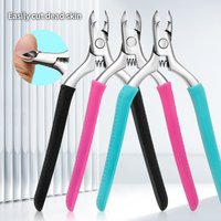 Manicure Silicone Cuticle Scissors ColorNon-slip Handle Cuticle Pliers Trim Nail Edges Barb Cuticle Scissors