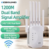 KEBIDUMEI 1200Mbps 2.4G&5GHz AC1200 Dual Band WiFi Extender Wireless Signal Booster WiFi Repeater Amplifier Home Office Router