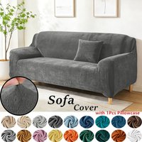 Stretch Velvet Sofa Cover For Living Room Elastic Thick Non Slip Slipcover For L-shaped Corner Counch Covers Furniture Protector