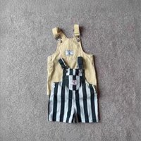 2025 Summer New Children Loose Overalls Cotton Girls Striped Strap Shorts Kids Boys Versatile Casual Bib Pants Baby Jumpsuit