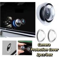 2pcs Car Camera Lens Protective Cover 360 Panoramic Reversing Camera Lens Guards HD Scratch Resistant Modification Accessory