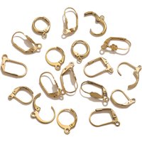 10PCS 18K Vacuum Plated Stainless Steel Leverback Earring Hooks French Ear Wire Hoops DIY Jewelry Making Supplies Findings