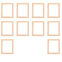 N1HB Set Of 10 Tiny Wooden Picture Frames Perfect For Miniature Doll House Decors DIY Painting Projects