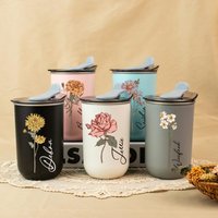 Customized Personalized Cup with Lid, Bridesmaid Proposal Floral Cup Gift Wine Glass Stainless Steel Coffee Juice Milk Bottle