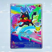 2026 English Litten Full Art Holo Rare DIY Textured Fan Art Pokemon Card - Mint Collectible