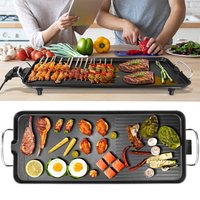 Portable Electric Countertop Grill, Nonstick Iron Grill Plate Extra Smokeless Grill Plate for Party Camping Holiday Cooking