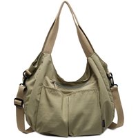Large Capacity Waterproof Nylon Shoulder Bags Women Korea Style Cloth Hobo Bags Many Outer Bag Casual Totes Soli Tooling Bags