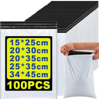 100PCS White Self Adhesive Seal Courier Bags Express Mail Envelope Storage Mailing Plastic Packaging Pouch For Express Delivery