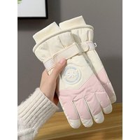 Fashion Plush Lining Ski Gloves Windproof Thick Cotton Winter Cycling Gloves Waterproof Winter Warm Gloves Winter Season