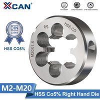 XCAN Metric Die HSS Co5% DIN 22568 Right Hand Thread Die Male Thread Cutting Tools M2 M3 M4 M5 M6 M8 M10 M12 M14 M16 M20