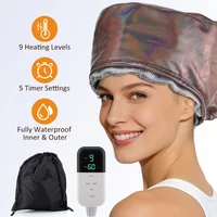 Salon Hair Steamer Thermal Heat Cap 9-Level Heated 5 Time Settings Washable Deep Conditioning Hair Spa Hat for Home Hair Care