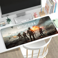 B-Battlefield 6 Cool Game Mouse Pad Desk Mat Large Non-slip Anti-fray Keyboard Ergonomic Office Rubber PC Home Custom