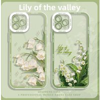 Lily Of The Valley Silicone Case for iPhone 16 E 15 14 11 Pro Max 13 12 Mini XS Max XS X 8 7 Plus Shockproof Washable Soft Cover