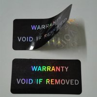 Hot 100Pcs Bar code warranty void stickers Dumb silver PET security labels with serial number waterproof tamper proof seal label