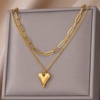 Heart Pendant Necklace for Women Girls 316L Stainless Steel Choker Necklaces Aesthetic Handmade Jewelry Accessories Free Gifts