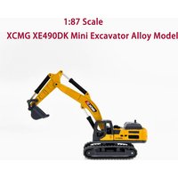 Diecast 1:87 Scale XCMG XE490DK Mini Excavator Alloy Vehicle Model Finished Simulation Collection Decoration Gift Toy Display