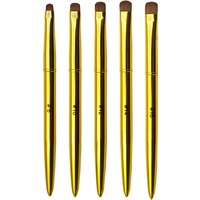 Kolinsky French Nail Art Brush Acrylic Drawing Rhinestone Gel Painting Golden Metal Handle