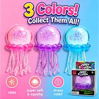 Jelly Squish Glitter Jellyfish Squish Toy, Transparent Slow‑Rebound Stress Relief Fidget Toy for Kids & Adults
