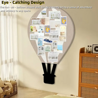 Hot Air Balloon Shape Felt Bulletin Board Wall Stickers Decorative Pin Board for Photo Home Decor