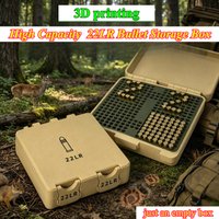 3D Printing Big Capacity Khaki 22LR Bullet Storage Box 300 Capacity Box Desktop Collector Gift for Range Shooting
