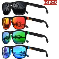AliExpress Hindfield 1/3/4PCS Men Classical Square Sports Sunglasses Lightweight PC Frame UV400 for Driving Fishing Cycling Unisex Durability