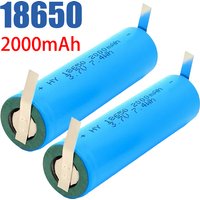 3.7V 2000mAh 18650 Battery Rechargeable Batteries with Nickel Sheet for Counter Lamp Flashlight Headphones Vacuum Cleaners Radio