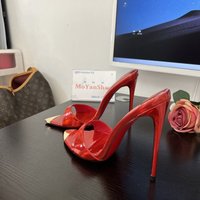 2026 Pointed Open Toe High Heel Shoes Woman Summer OutsideSlipper Party Stiletto Luxury Designer Patent Leather Women Sandals