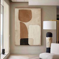 Brown Beige Black Texture Painting Mural Brown Beige Black Minimalist Abstract Painting Modern Abstract Artwork Scandinavian