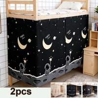 2Pcs Set Cartoon Bed Curtain for Dormitory Privacy Blackout Dustproof Bunk Bed Curtain Single Bed Dorm Curtains for School Home
