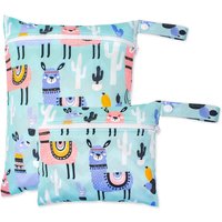 2pcs Set Smooth Zipper Pocket Multi-Scenario Use Can Be Hung Waterproof Reusable Diaper Cover WetBag Washable Yoga Bag