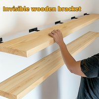 10pcs/2sets T-shaped invisible storage rack bracket, made of thickened iron, concealed installation, showing high-end appearance