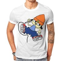 Parappa The Rapper Rap Mens T-Shirt Funny Printing T-ShirtsO-Neck Breathable Tee Cotton Fun Tees