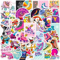 10/25/50pcs Graffiti Roller Skates Girls Stickers for DIY Decor Suitcase Water Bottle Phone Laptop Skateboard Scrapbooking