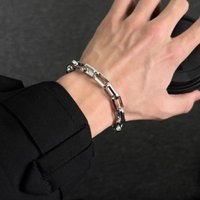 New Punk Stainless Steel Biker Rock Chain Hip-hopBracelet for Men Couple Personality Fashion Anniversary Party Jewelry Gift