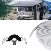 10M Motorhome Awning Rail Infill Insert Strip 12mm White PVC Rail Infill Moulding Trim Herzim Strip RV Camper Exterior Rail