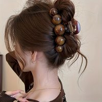 Retro Gradient Beaded Hair Claw 11Cm Women's Geometric Plastic Hairpin Shark Clip Fashion Everything Hair Clip Hair Accessories