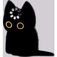 "Loading" Black Cat Enamel Pin Cute Brooch Pines Lapel Pins Badge on Backpack Clothing Accessories Animal Jewelry Friends Gifts