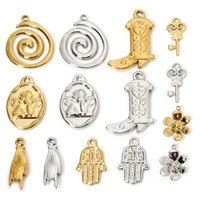 1 Piece 304 Stainless Steel Charms Boots Key Flower Pendants For DIY Necklace Jewelry Making Handmade Findings