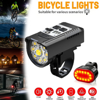 KDULIT 9 LED Bicycle Headlight USB Rechargeable Bike Lamp Super Bright Handlebar Lights Outdoor Waterproof Cycling Front Light