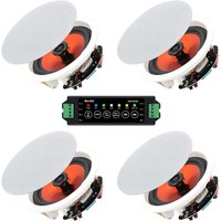 Herdio 6.5" Bluetooth Speaker In Ceiling 600W 2-Way Flush Mount Speakers System With Wall Amplifier Receiver For Home
