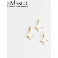 eManco Minimal Stainless Steel Star Charms Pendant DIY Necklace Earrings Bracelets Jewelry Making Accessories Wholesale