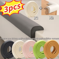 3pcs 78.74inch Anti-Collision Protection Set, Table Corner Bumpers, Bedside Wall Corner Anti-Collision Soft Pads, Drop-Proof