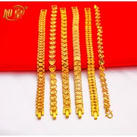 XUHUANG Indian 24K Gold Plated Bracelets For Women France Wedding Design Bangles Dubai Party Gifts Parts Wholesales