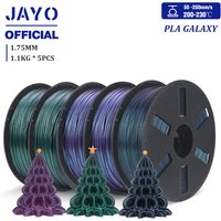 JAYO PLA Galaxy .75mm 3D Filament 5Rolls/set Color-Shifting Pearlescent Glitter PLA 3D Printer Filament for Most FDM 3D Printers