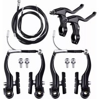 Bike Front Rear V Brake Set Aluminum Alloy Mountain Road Bike V Brake Set Riding Accessories Black Mountain Bike V Brake Set