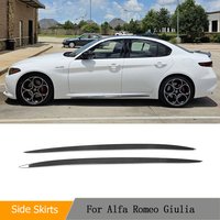 For Alfa Romeo Giulia Base Sedan and Sport 4 Door 2015-2022 Real Carbon Side Skirt Extension Lip Spoiler
