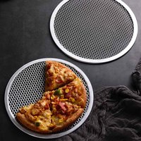 New 8-13Inch Non Stick Pizza Screen Pan Seamless Aluminum Alloy Net Bakeware Kitchen Tools Round Pancake Pizza Pastry Tray